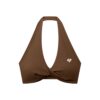 **BEST SELLER** Women's Pleated Halter Sports Bra